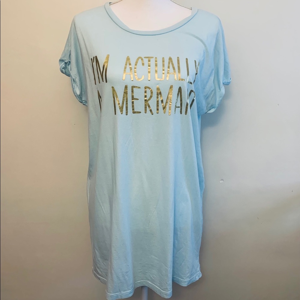 Light Blue/Gold I’M ACTUALLY A MERMAID Sleep-shirt